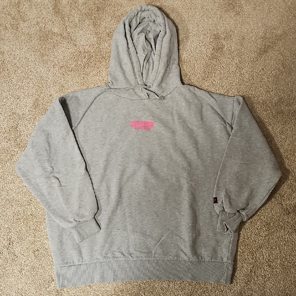 Pull&Bear Gray and Pink Sweatshirts Casual Comfort